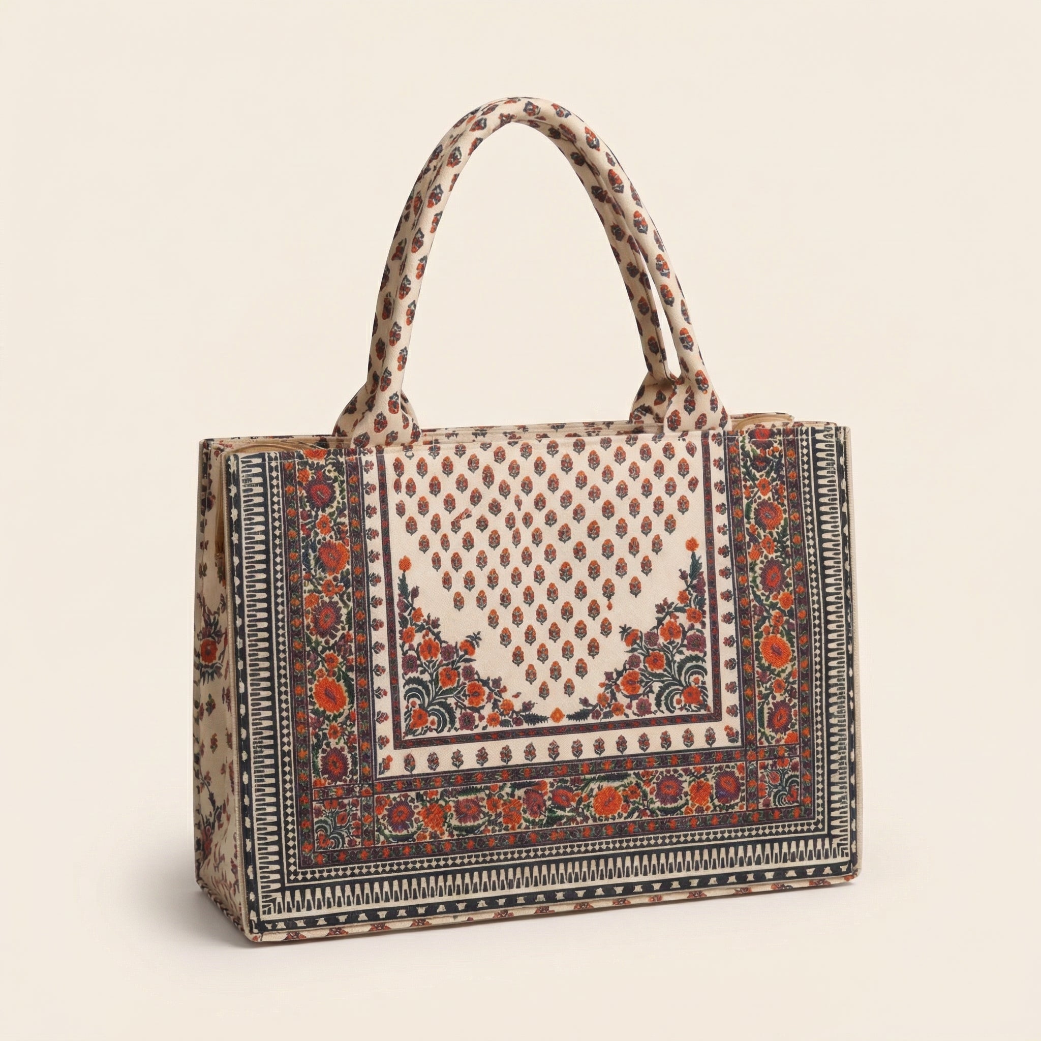 Floral Print Canvas Tote Bag – Daily Use