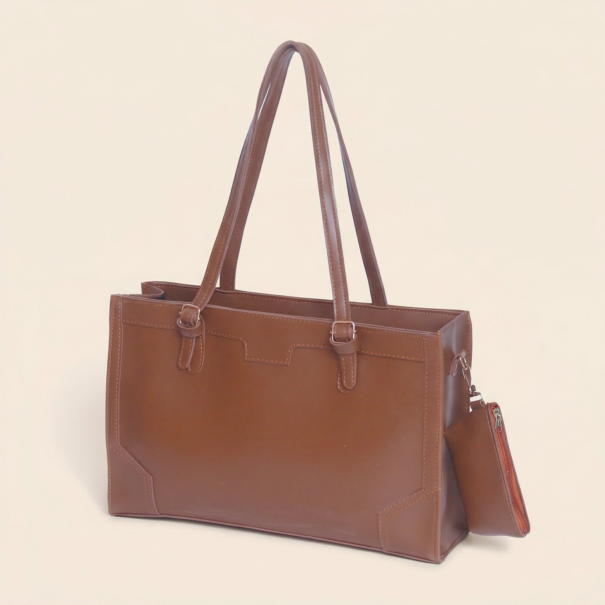 Brown Large Box Style Tote Bag – Easy Everyday Carry